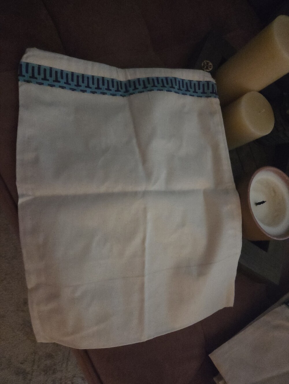 Tory Burch Navy and Cream Bag with Geometric Trim - Picture 3 of 3